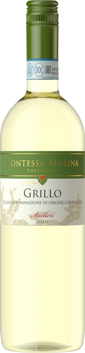Grillo Sicilia DOC Contessa Marina Weißwein WinzerWelt Wein Sizilien | Weinart Weißwein trocken | Saffers | 